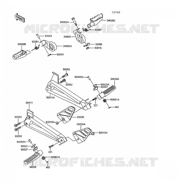 REPOSE PIED Kawasaki MOTOS 600 1992 KLR600  KL600-B7