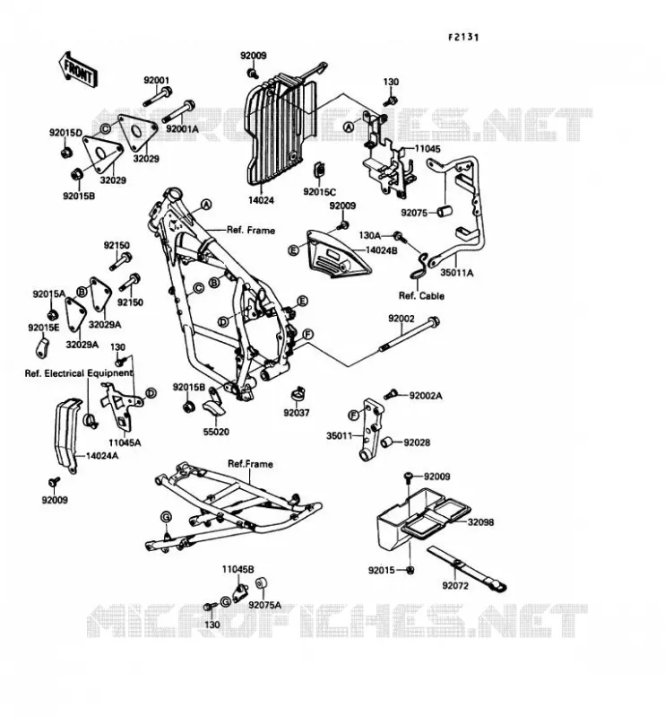 PIECE DE CADRE Kawasaki MOTOS 650 1987 KLR650  KL650-A1