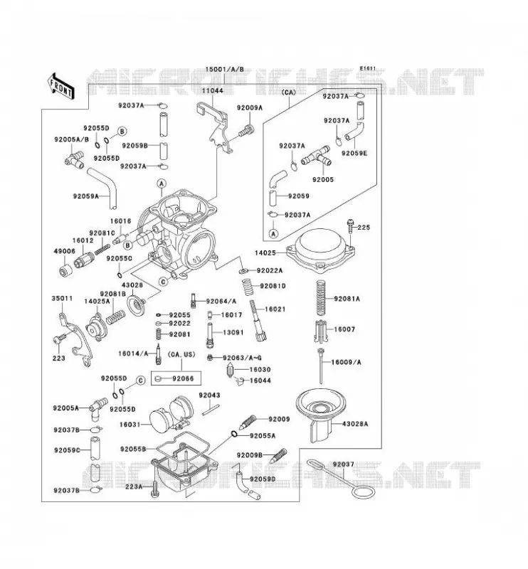 CARBURATEUR Kawasaki MOTOS 650 2000 KLR650  KL650-A14