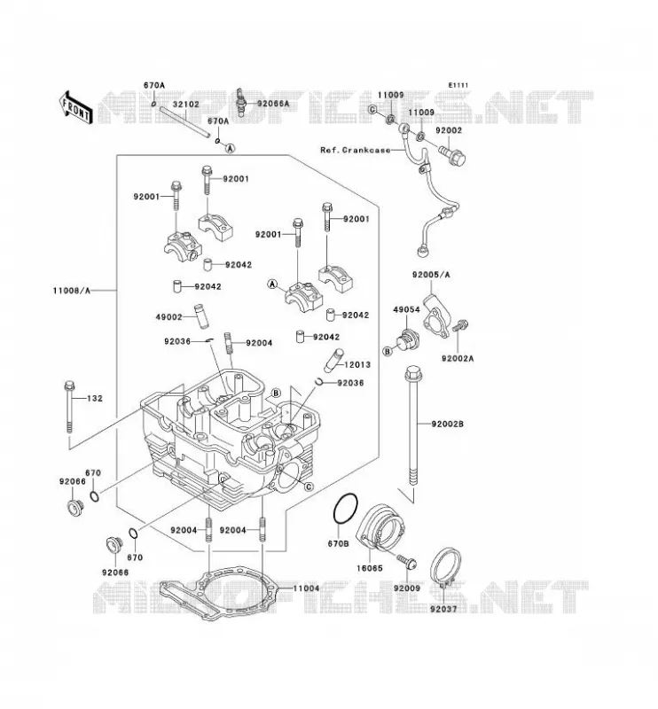 CULASSE Kawasaki MOTOS 650 2000 KLR650  KL650-A14