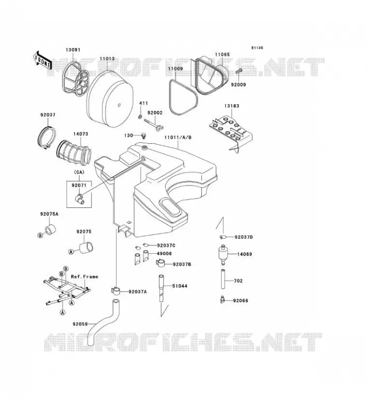 FILTRE A AIR Kawasaki MOTOS 650 2000 KLR650  KL650-A14