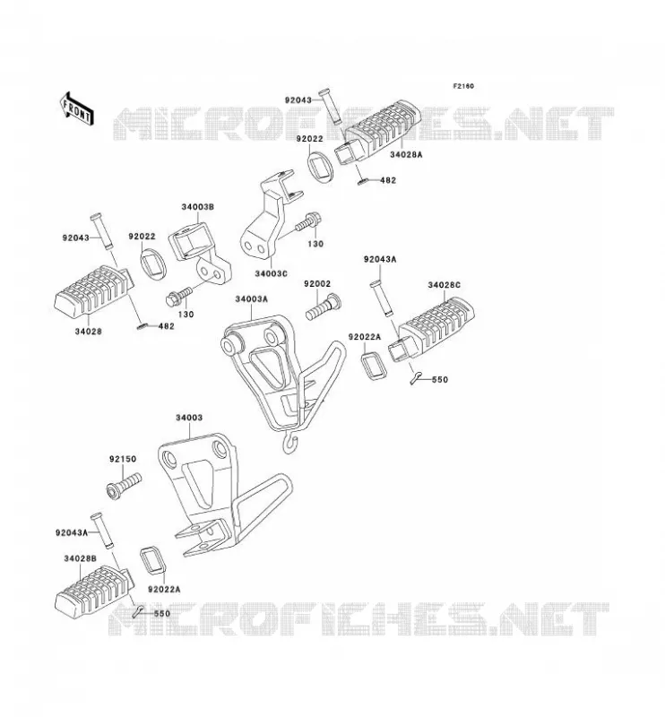 REPOSE PIED Kawasaki MOTOS 650 2000 KLR650  KL650-A14