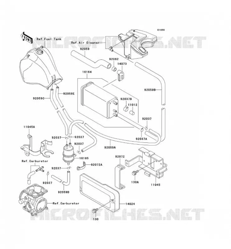 SYSTEME D'EVAPORATION CARBURANT Kawasaki MOTOS 650 2000 KLR650  KL650-A14