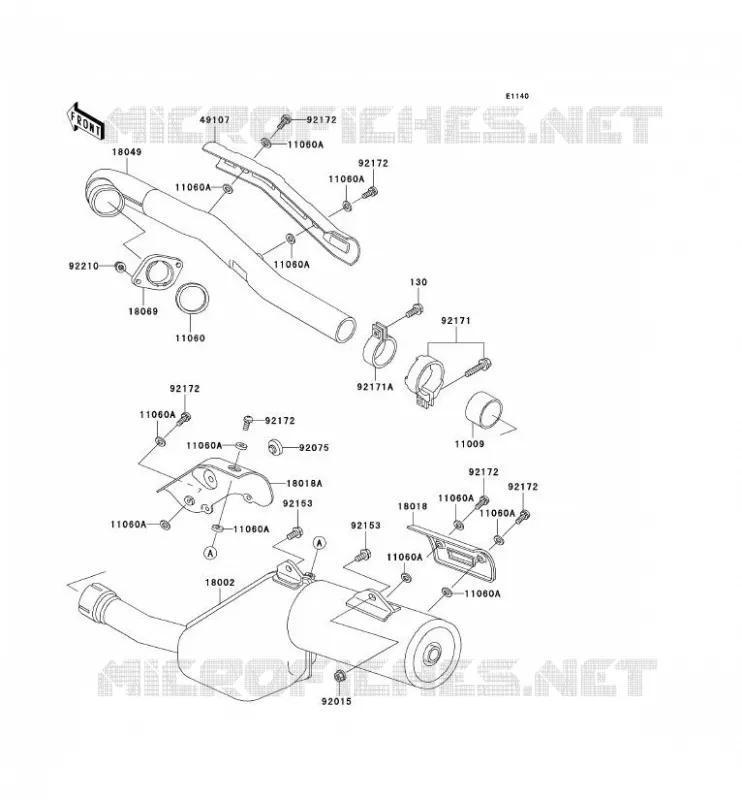 &Eacute;CHAPPEMENT Kawasaki MOTOS 650 2001 KLR650  KL650-A15