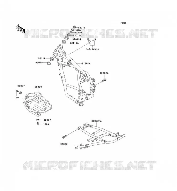 CH&Acirc;SSIS Kawasaki MOTOS 650 2003 KLR650  KL650-A17