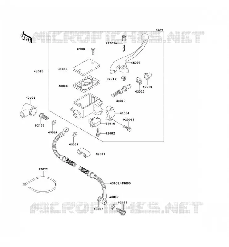 MAITRE CYLINDRE AV Kawasaki MOTOS 650 2003 KLR650  KL650-A17