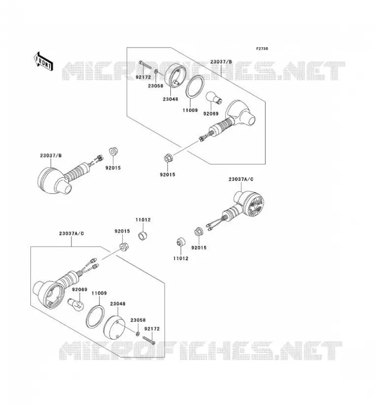 CLIGNOTANTS Kawasaki MOTOS 650 2004 KLR650  KL650-A18