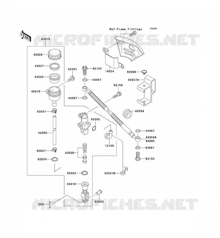MAITRE CYLINDRE ARRI&Egrave;RE Kawasaki MOTOS 650 2004 KLR650  KL650-A18