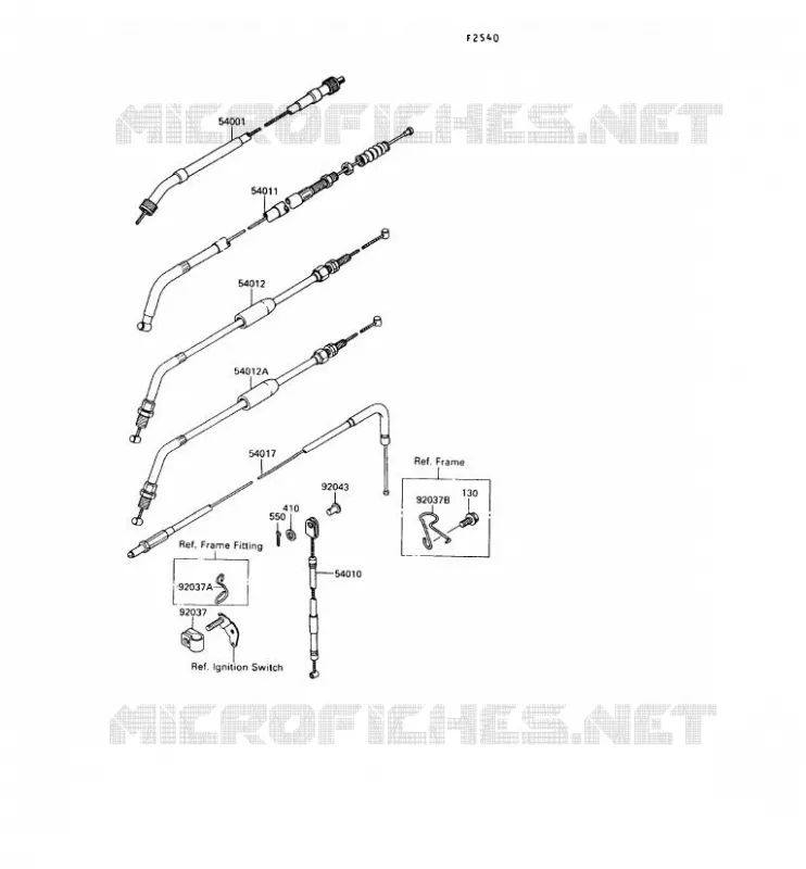 CABLES Kawasaki MOTOS 650 1992 KLR650  KL650-A6