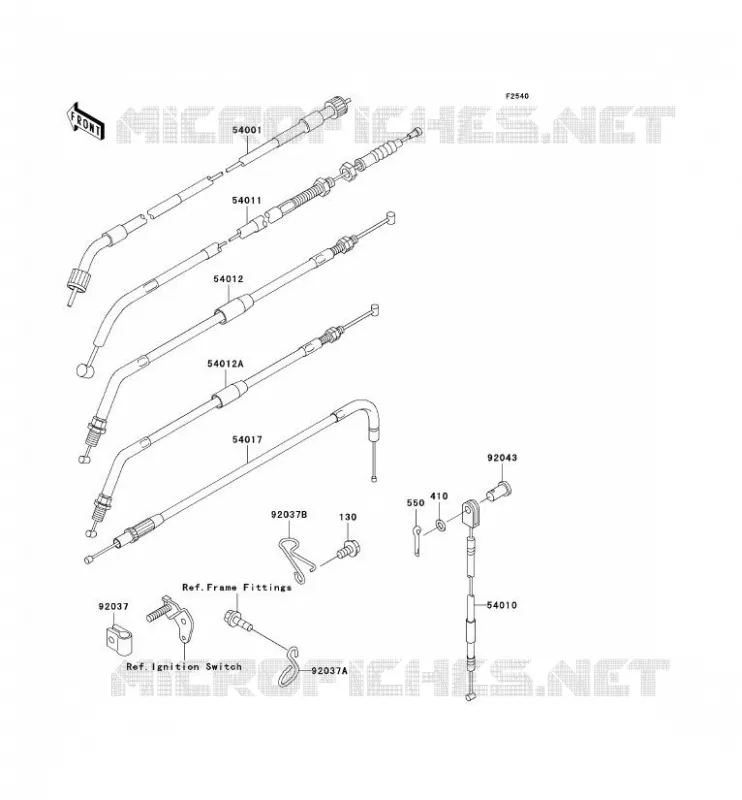CABLES Kawasaki MOTOS 650 2007 KLR650  KL650A7F