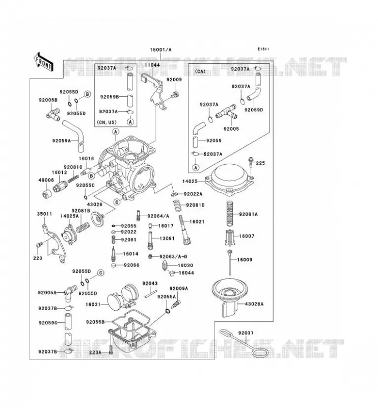 CARBURATEUR Kawasaki MOTOS 650 2007 KLR650  KL650A7F