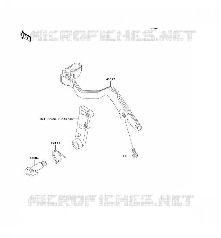 PEDALE DE FREIN Kawasaki MOTOS 650 2007 KLR650  KL650A7F