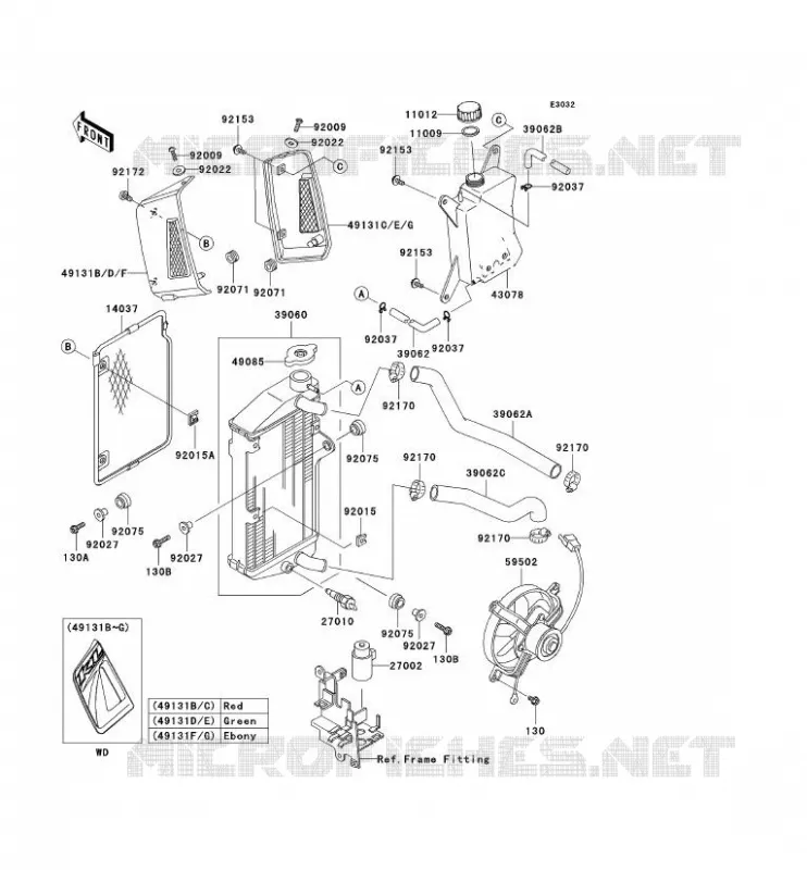 RADIATEUR Kawasaki MOTOS 650 2007 KLR650  KL650A7F