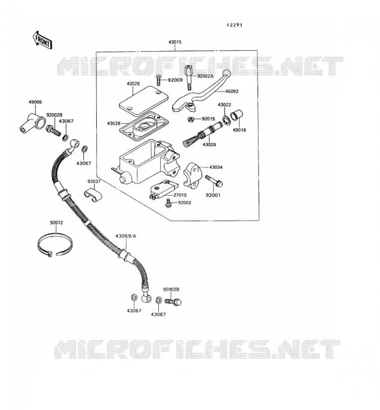 MAITRE CYLINDRE AV Kawasaki MOTOS 650 1994 KLR650  KL650-A8