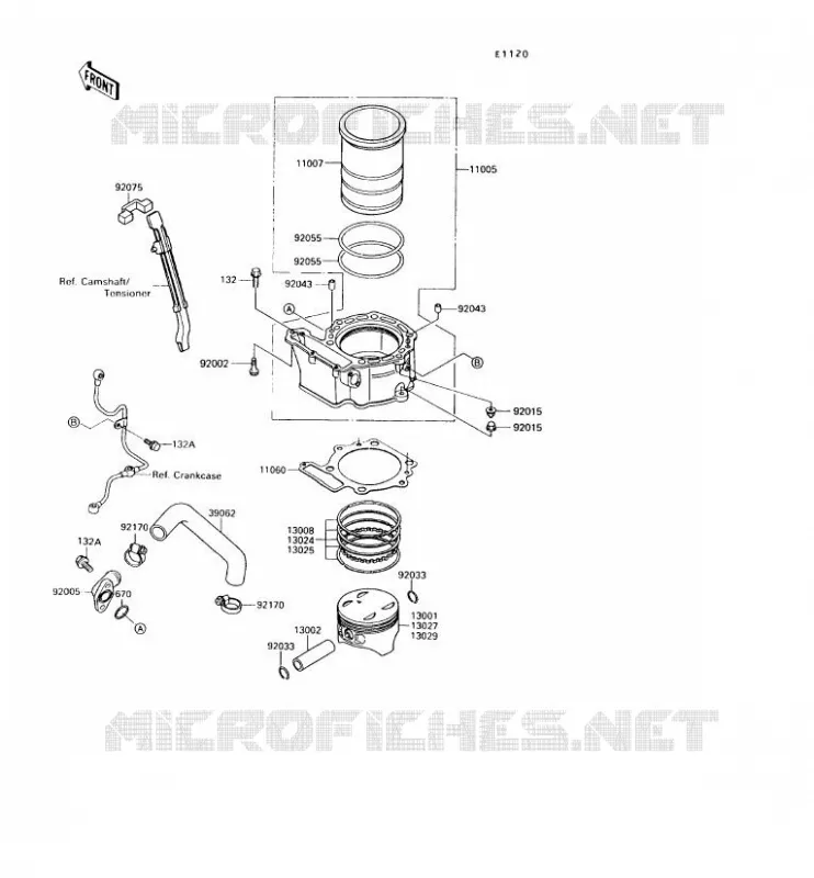 CYLINDRE/PISTON Kawasaki MOTOS 650 1995 KLR650  KL650-A9