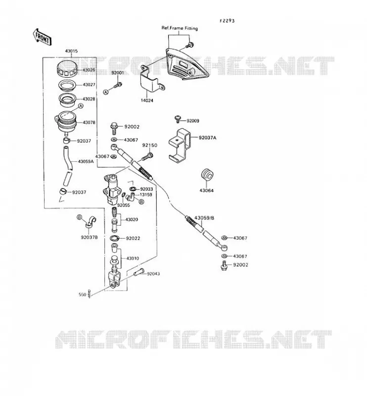 MAITRE CYLINDRE ARRI&Egrave;RE Kawasaki MOTOS 650 1995 KLR650  KL650-A9