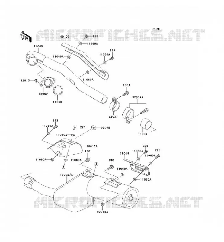 &Eacute;CHAPPEMENT Kawasaki MOTOS 650 1989 TENGAI  KL650-B1