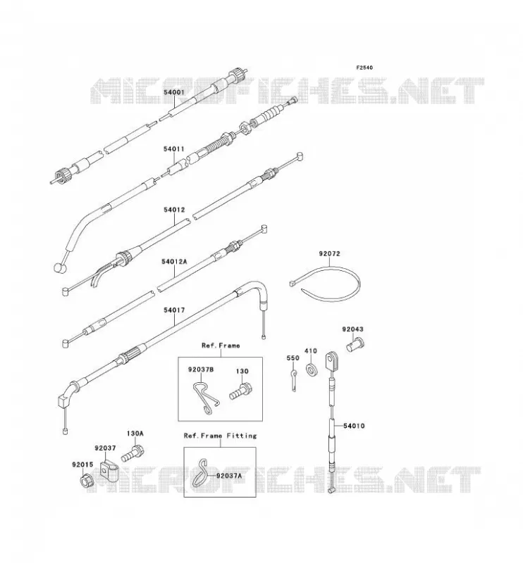 CABLE Kawasaki MOTOS 650 1989 TENGAI  KL650-B1