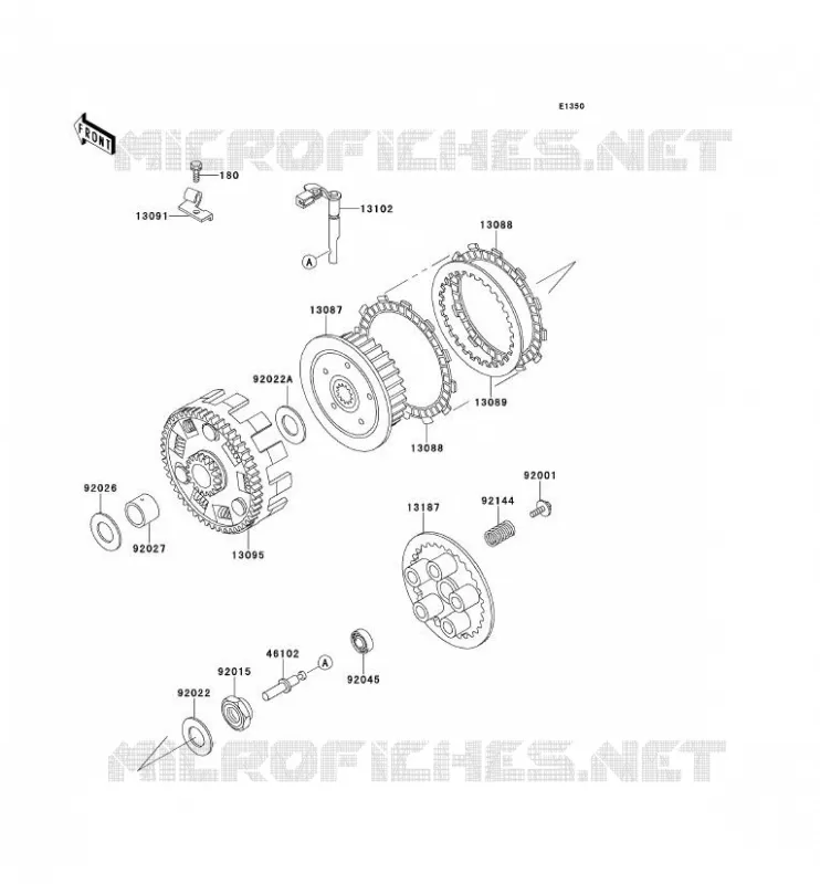 EMBRAYAGE Kawasaki MOTOS 650 1989 TENGAI  KL650-B1