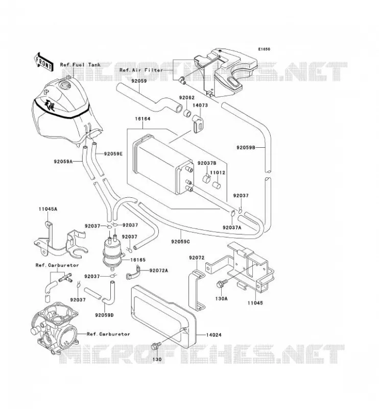 CARTOUCHE Kawasaki MOTOS 650 1990 TENGAI  KL650-B2