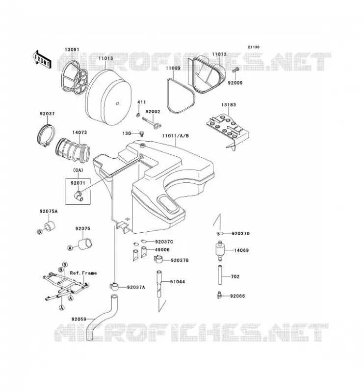FILTRE &Agrave; AIR Kawasaki MOTOS 650 1990 TENGAI  KL650-B2