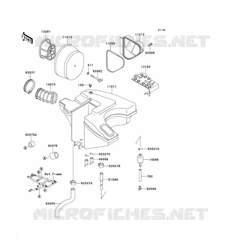 FILTRE &Agrave; AIR Kawasaki MOTOS 650 1990 TENGAI  KL650-B2