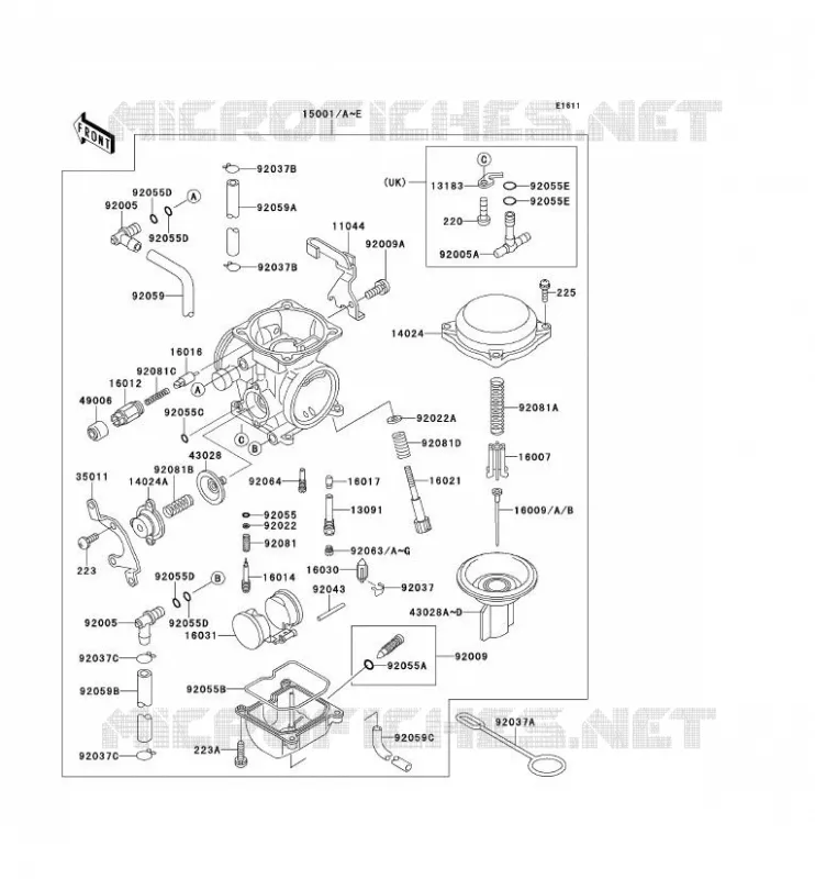 CARBURATEUR Kawasaki MOTOS 650 1990 TENGAI  KL650-B2