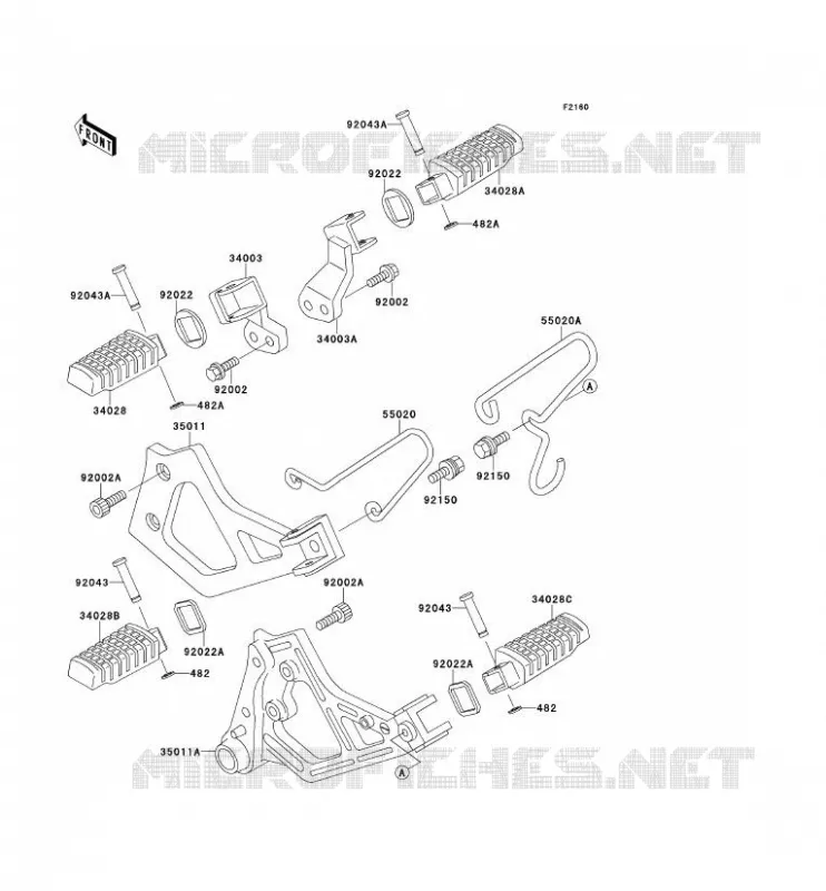 REPOSE PIED Kawasaki MOTOS 650 1991 TENGAI  KL650-B3