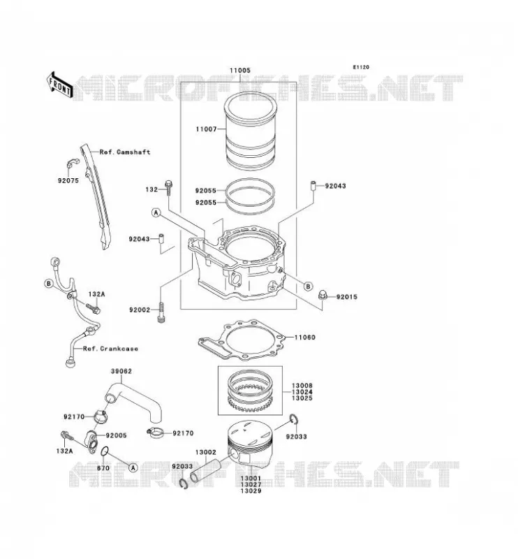 CYLINDRE/PISTON Kawasaki MOTOS 650 1991 TENGAI  KL650-B3