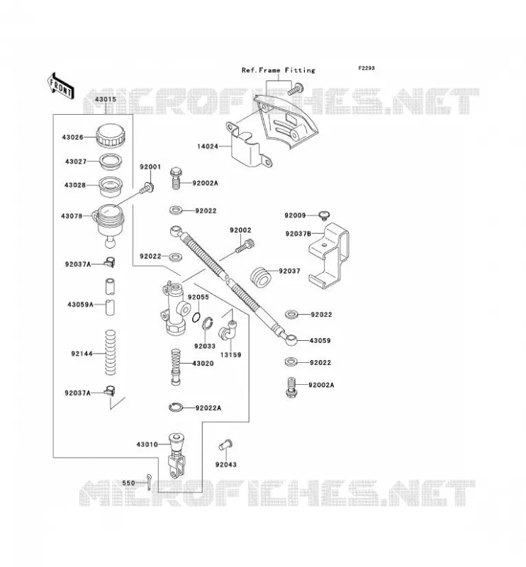 MAITRE CYLINDRE ARRI&Egrave;RE Kawasaki MOTOS 650 1991 TENGAI  KL650-B3