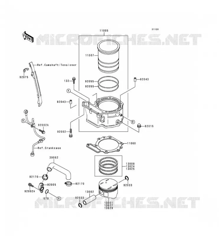 CYLINDRE/PISTON Kawasaki MOTOS 650 1995 KLR650  KL650-C1