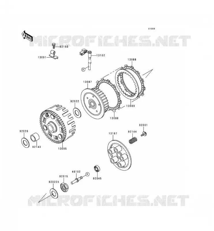 EMBRAYAGE Kawasaki MOTOS 650 1995 KLR650  KL650-C1