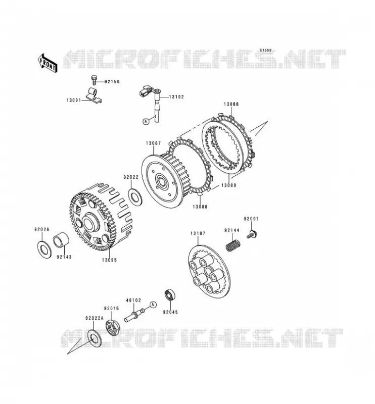 EMBRAYAGE Kawasaki MOTOS 650 1995 KLR650  KL650-C1