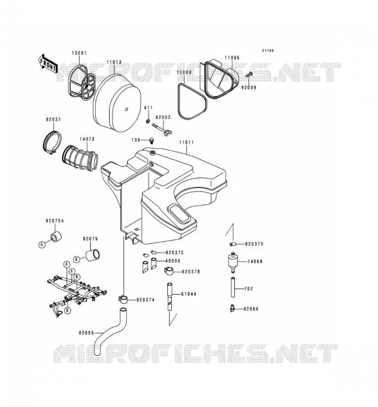 FILTRE A AIR Kawasaki MOTOS 650 1996 KLR650  KL650-C2