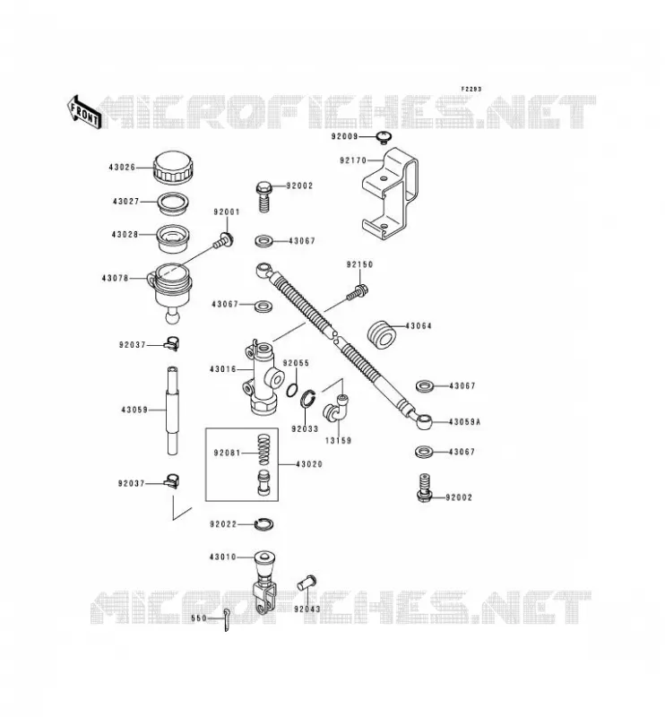 MAITRE CYLINDRE ARRI&Egrave;RE Kawasaki MOTOS 650 1997 KLR650  KL650-C3