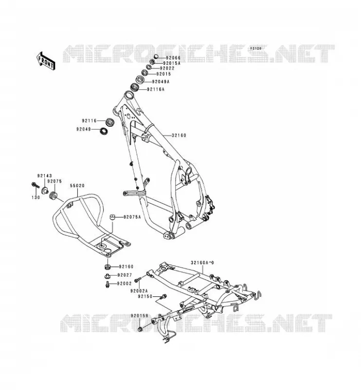 CH&Acirc;SSIS Kawasaki MOTOS 650 1998 KLR650  KL650-C4