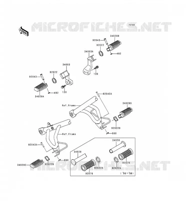 REPOSE PIED Kawasaki MOTOS 650 1998 KLR650  KL650-C4