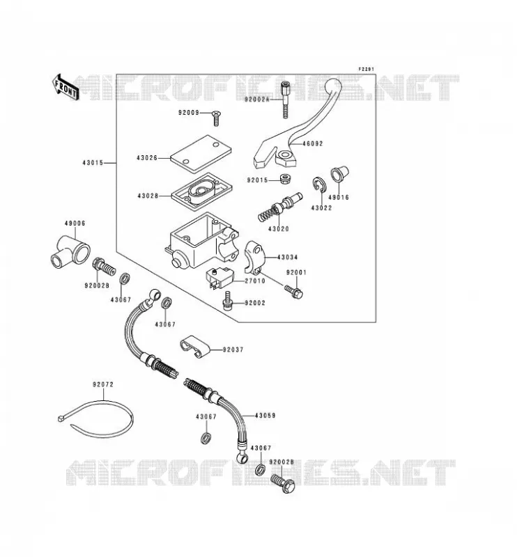 MAITRE CYLINDRE AV Kawasaki MOTOS 650 1999 KLR650  KL650-C5