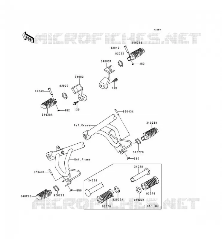 REPOSE PIED Kawasaki MOTOS 650 1999 KLR650  KL650-C5