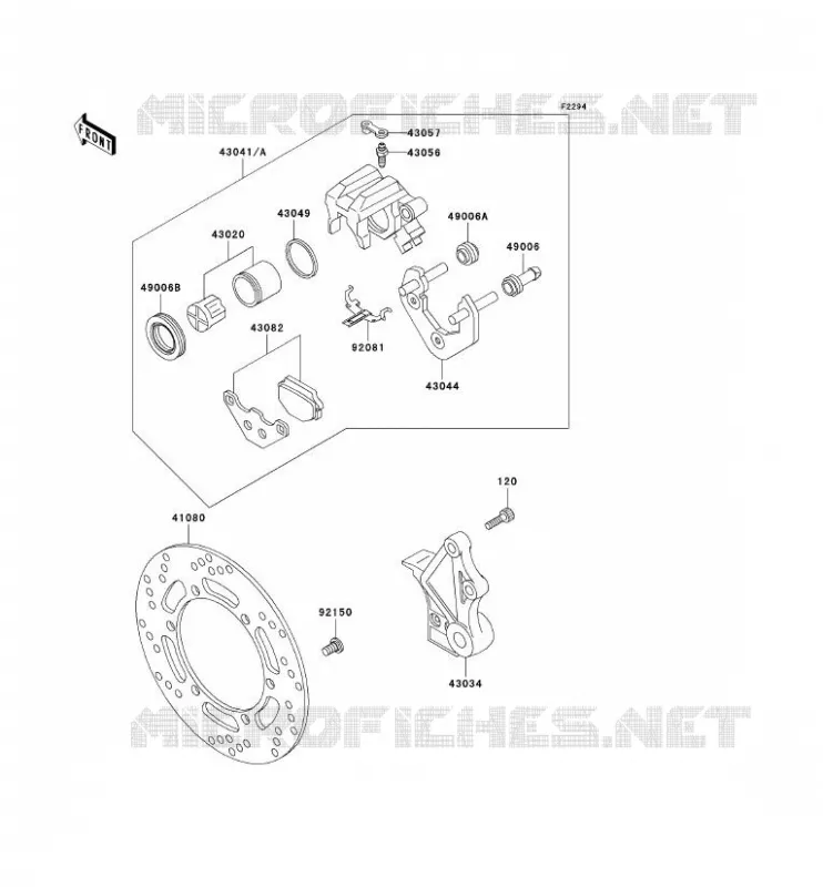 FREIN ARRIERE Kawasaki MOTOS 650 2000 KLR650  KL650-C6