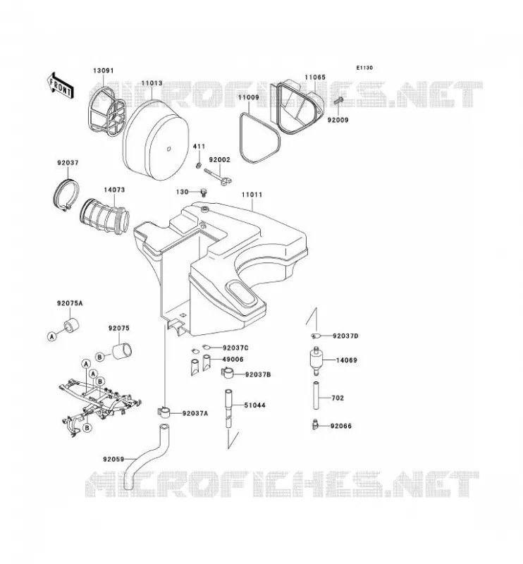FILTRE A AIR Kawasaki MOTOS 650 2001 KLR650  KL650-C7