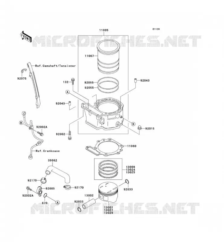 CYLINDRE/PISTON Kawasaki MOTOS 650 2001 KLR650  KL650-C7