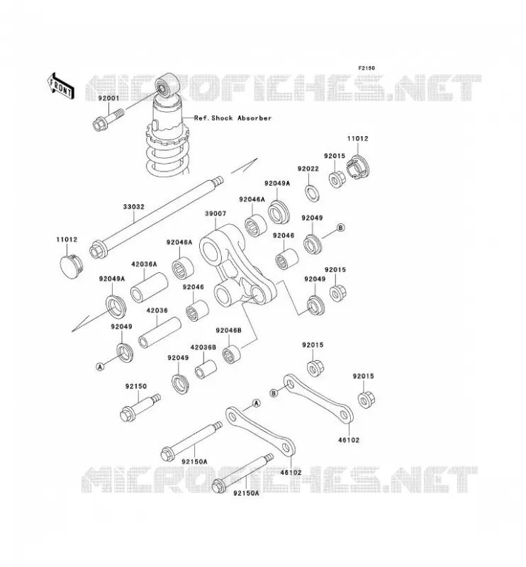 SUSPENSION Kawasaki MOTOS 650 2001 KLR650  KL650-C7