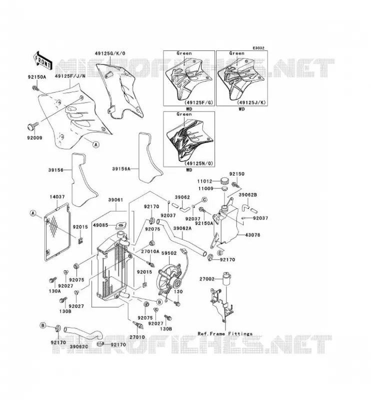 RADIATEUR Kawasaki MOTOS 650 2001 KLR650  KL650-C7