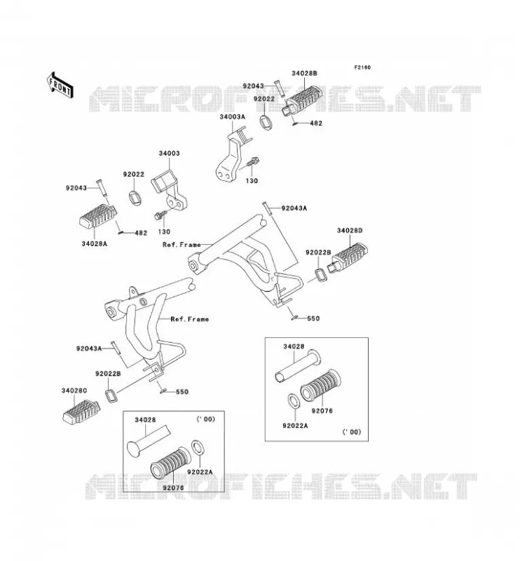 REPOSE PIED Kawasaki MOTOS 650 2001 KLR650  KL650-C7