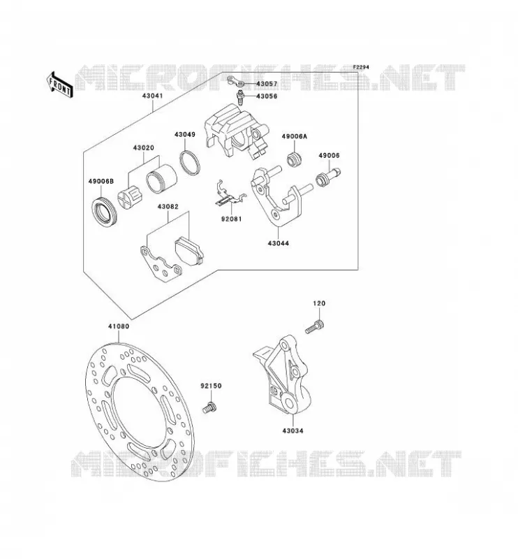 FREIN ARRIERE Kawasaki MOTOS 650 2002 KLR650  KL650-C8