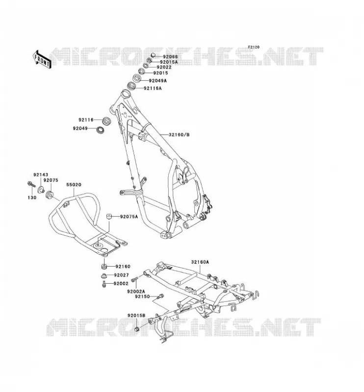 CH&Acirc;SSIS Kawasaki MOTOS 650 2002 KLR650  KL650-C8