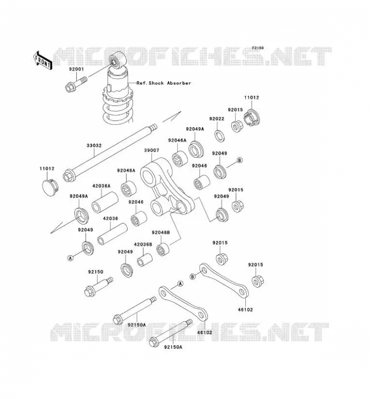 SUSPENSION ARRI&Egrave;RE Kawasaki MOTOS 650 2002 KLR650  KL650-C8