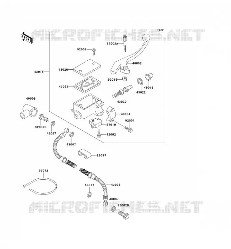 MAITRE CYLINDRE AV Kawasaki MOTOS 650 2003 KLR650  KL650-C9