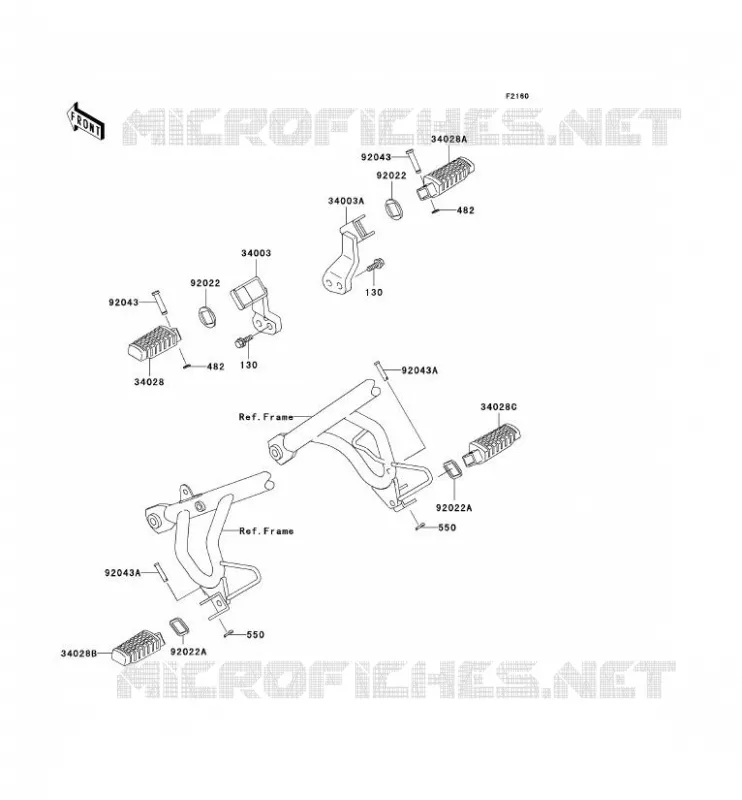 REPOSE PIED Kawasaki MOTOS 650 2003 KLR650  KL650-C9